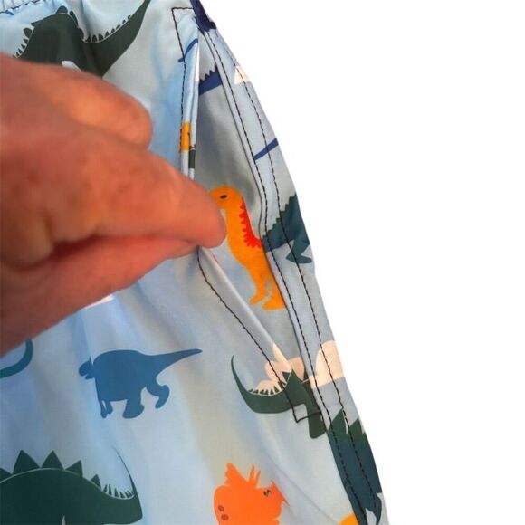 Mevireiy Boys Dinosaur Print Swim Trunks Size 10-12 Blue Beach Shorts - Picture 3 of 6